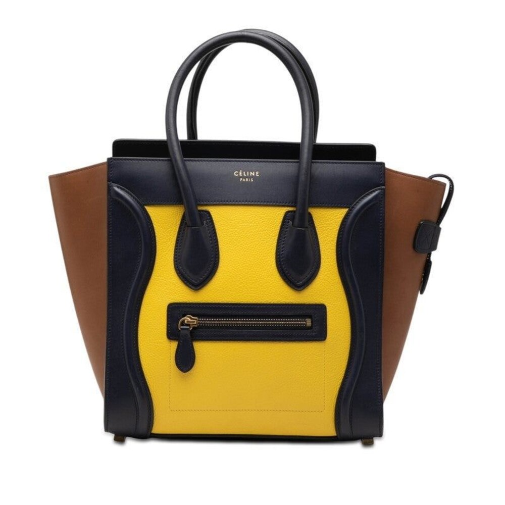 Celine Luggage Micro Shopper Handbag Yellow